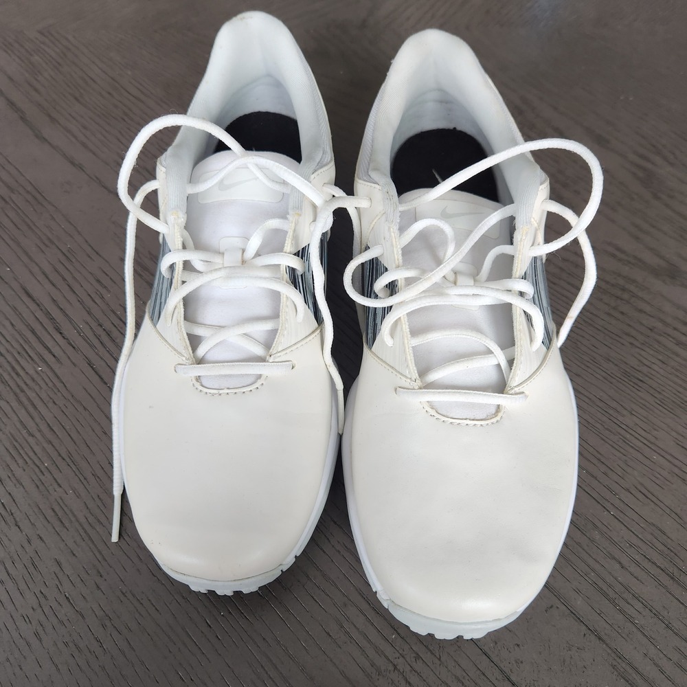 Nike Lunar Duet Classic Womens Golf Shoes White Cream Spiked 652116-100 Size 7W